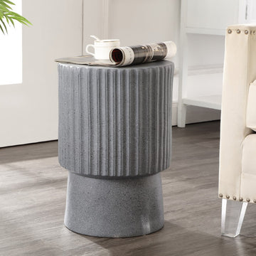 Louisa 19" Modern Art Deco Tambour Accent Table - JONATHAN Y